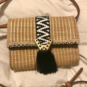 Stella & Dot Rafia Tassel Fringe Crossbody